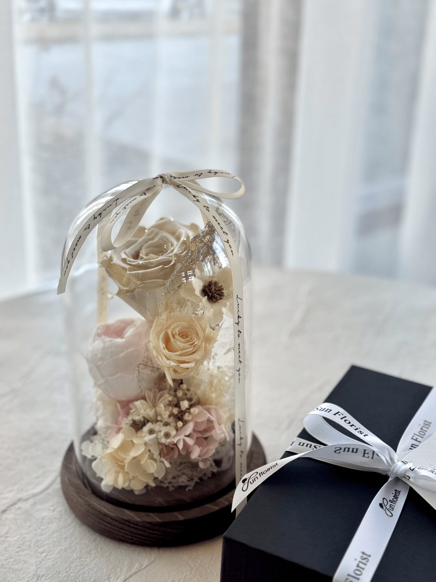 Eternal Blossom -  Illuminated Preserved Flower Dome — view 2