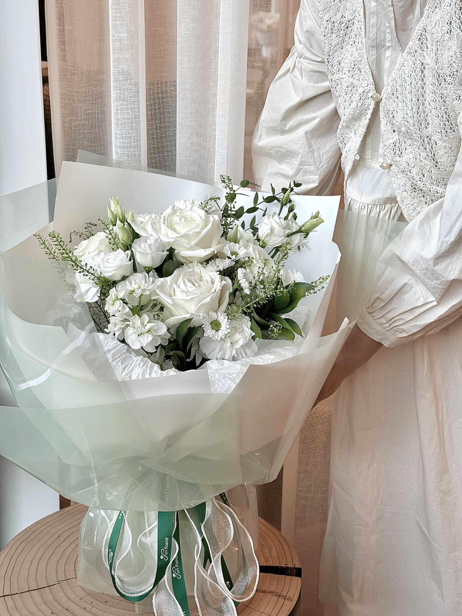Pure Serenity — hand-composed fresh florals by Sun Florist, made to order.