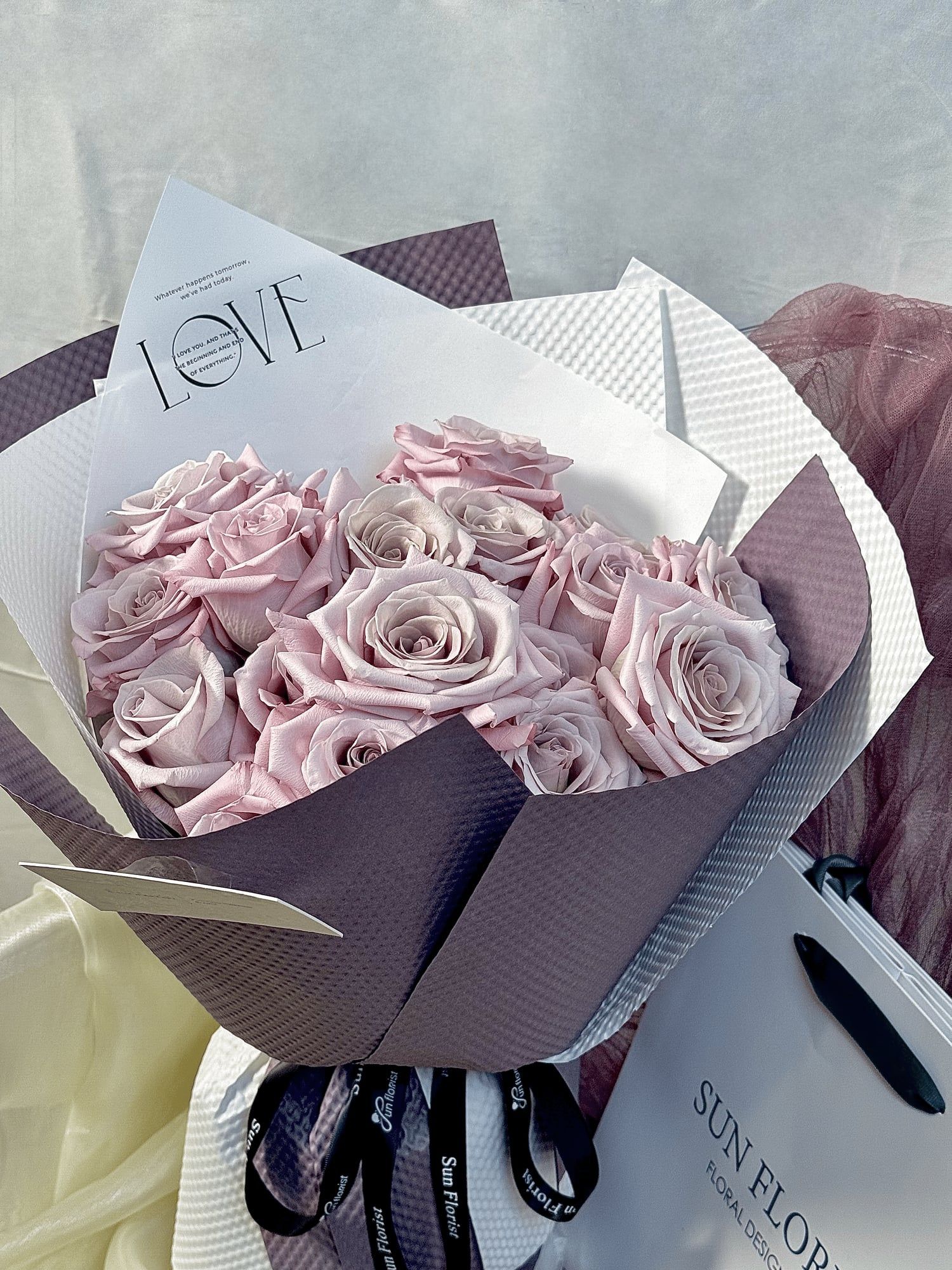 Menta Rose Bouquet — hand-composed fresh florals by Sun Florist, made to order.