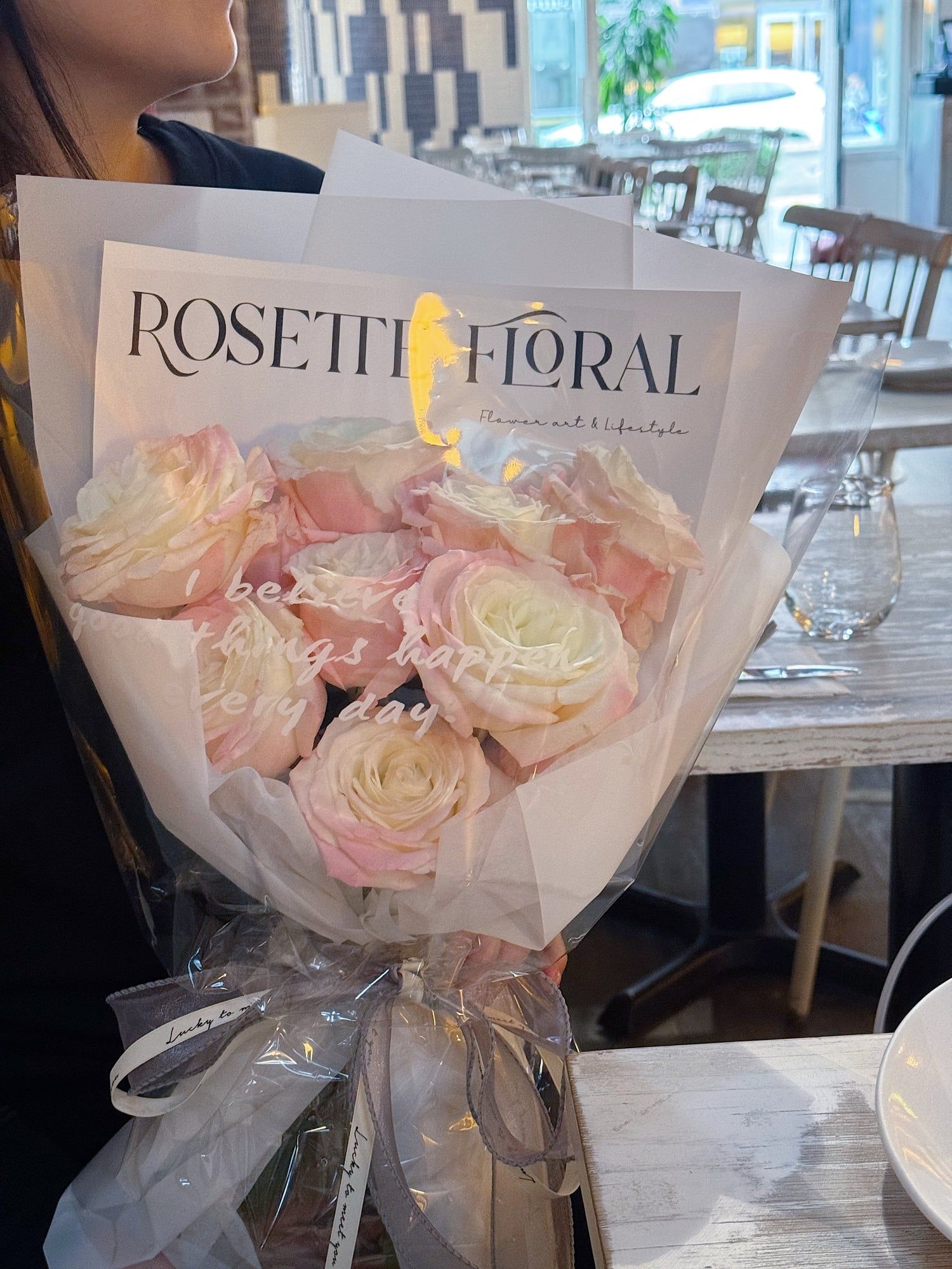 Rosette Floral Fresh Rose Bouquet — view 3
