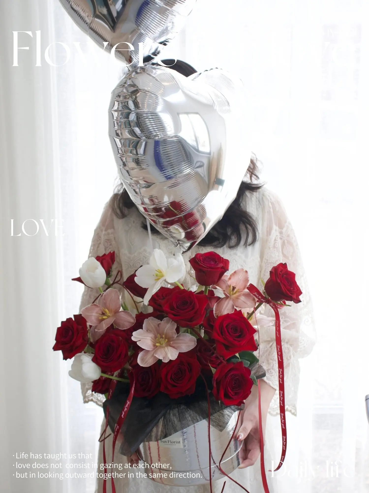 V Day — hand-composed fresh florals by Sun Florist, made to order.
